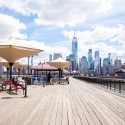 Boardwalk overlooking NYC skyline from Jersey City